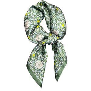 Pure Mulberry Green Crayons Square Scarf Women Soft Head Neck Scarf Gift Packed